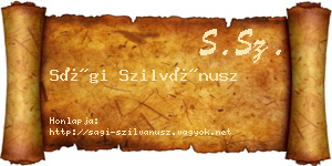 Sági Szilvánusz névjegykártya